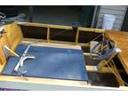 Used 8ft. wooden race boat for sale with motor and trailer
