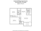 Colonial Village Apartments - Two Bedroom_Two Bath_1st Floor_Non Rehab