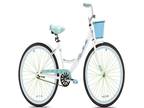 Women's 26" La Jolla Beach Cruiser Bike Perfect Fit Frame Single Speed, White