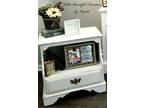 Vintage, White, Farmhouse, Rustic, Country, End Table, Nightstand