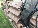 3 sets of stair risers, 2 are steel and 1 is treated wood