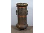 Russian Arts & Crafts Brass Copper Lion Head Claw Foot Umbrella Cane Stand 27"