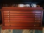Repaired Wood Coin Cabinet