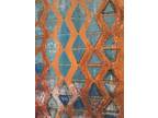 Colorful Abstract Painting on Canvas 12x12 Hand Painted Wall Orange Painting