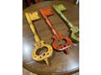 Tell City Chair Company Solid Hard Rock Maple CASTLE KEY LOT of 3!!!!!