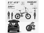PASELEC 750W Peak Folding Electric Bicycle 20'' Fat tire Beach ebike 7 Speed USA