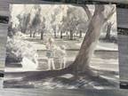 Original Rockport Artist Kay Peterson Watercolor Painting Children In Park
