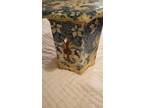 Blue/White Vintage 19th Century Porcelain Garden Stool Rare Mercer Semi Vitreous
