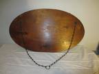 Antique Beveled Oval Chain Wall Mirror Victorian Deco FOIL RUGBY PARLOR 27"x16"