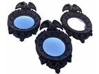 3 Vintage Homco Federal Regency Eagle Porthole Convex Mirror Wall Decor