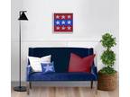 Stars and Bars - Americana themed art with metallic silver stars on blue and red