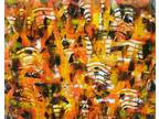 Modernist LARGE ABSTRACT PAINTING Expressionist MODERN ART KILL OR BEE FOLTZ