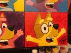Bluey Warhol 14x18 Acrylic Painting