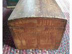 Antique Primitive Folk Art Grain Painted Wood Blanket Chest Trunk