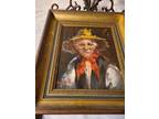 Vintage Impressionist “Albert Cecconi” Oil/Canvas Farmer w/Straw Hat Well