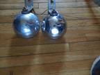 A set of vintage foglamps, 4 1/2" diameter with mounts and wire