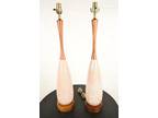 Monumental Raymor Giraffe Table Lamp Pair Vintage Mid Century Modern 1950's