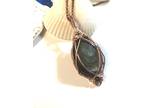 Copper Wrapped Gold Obsidian Pendant