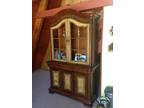 China Cabinet, Walnut with distressed inlay