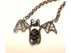 Oxidized Copper Wire Wrap Halloween Bat Pendant