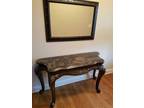 Marble/Wood Sofa table plus Mirror