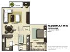 The Willows Apartments - W-G-860-1BR+1BA