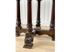 Antique Victorian Walnut Carved Grapevine Motif Octagonal Library Table