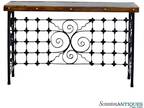 Antique Victorian Architectural Wrought Iron & Slate Console Table Dry Bar