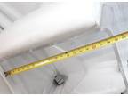 Vintage MCM Lucite Waterfall Vanity Stool Bench Chair on Casters White Seat