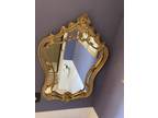 Vintage Large (36" x24") Ornate Wall Mirror Hollywood Regency Scrolls 60's MCM