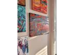 Original Abstract Acrylic Pour On Canvas Wall Decor Psychedelic Boho Hippie Art
