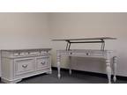 Renaissance White antique desk credenza