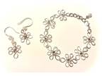 Silver with Clear Swarovski Crystals Bridal Bracelet and Earring Set