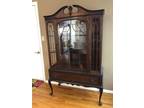 Antique buffet table and China hutch