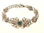 Silver Butterfly Chainmaille Bracelet w/Birthstone