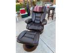 Genuine leather recliner and foot rest