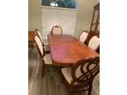 Cherrywood dining room table and hutch