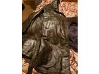 Leather trench coat