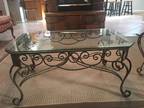 Glass and metal tables