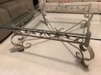 Glass top coffee table and matching sofa table