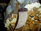 Beautiful Topaz Gemstone Crystal Horn Charm on Top Dark Red Garnet Crystal