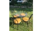 Iron Parlor table and four chairs
