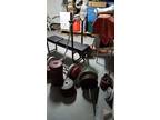 Weight bench and 3oo+lbs of weights