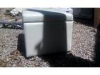 White leather Pouf