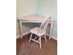 Small wood corner desk and matching chair