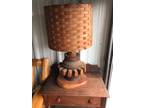 Antique wheel hub lamp huge