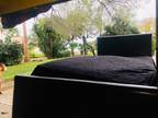 New twin bed with mattress and leather headboard and footboard Craigslist