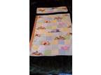 fleece baby blanket with burp pad crochet edging