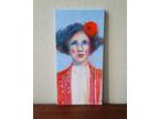 10x20 Original painting Abstract Woman PORTRAIT canvas outsider People Face OOAK
