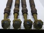 Antique carved table legs set of 4. With 3" glass ball and claw foot.